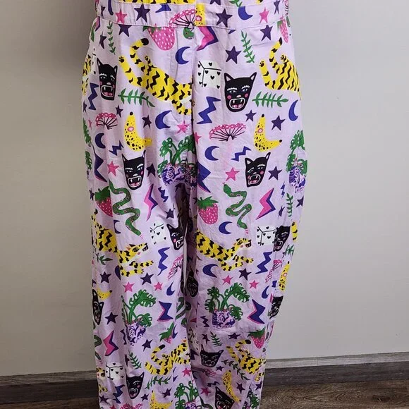 Nooworks Coveralls Short Sleeve Jumpsuit in Hastings Print Womens XXL Lavender - Picture 5 of 13